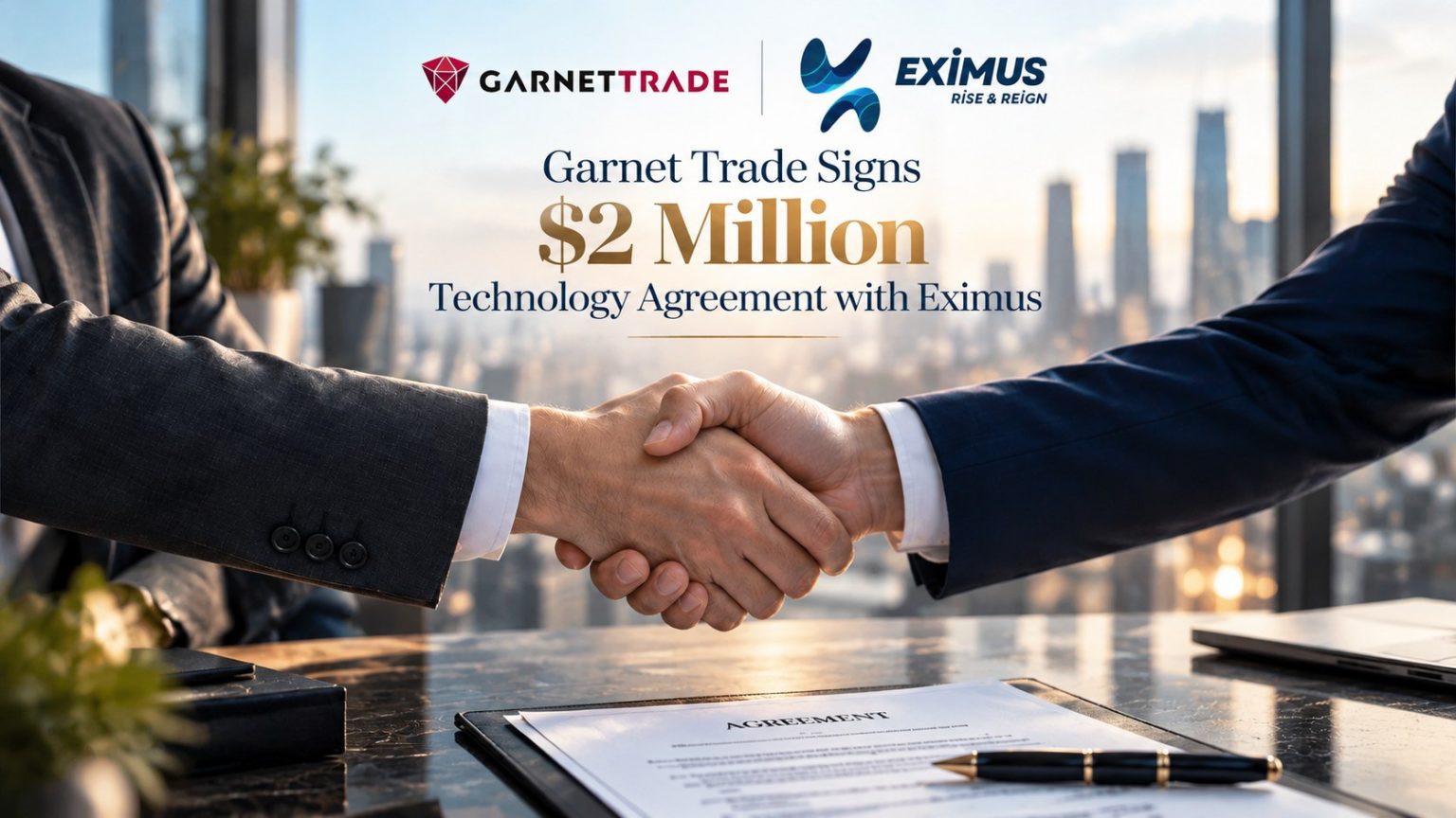 Garnet Trade and Eximus technology agreement announcement: Eximus Deal Worth $2 Million Boosts Garnet Trade Technology Plans